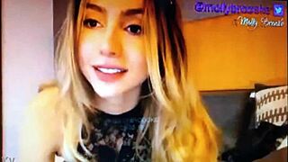 Sexy blonde engages in webcam look and talk
