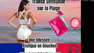 Diaper lover in sensual hypnosis trance on beach