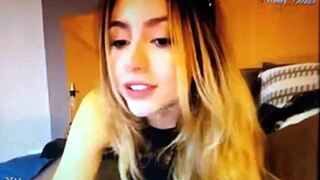 Sexy blonde engages in webcam look and talk