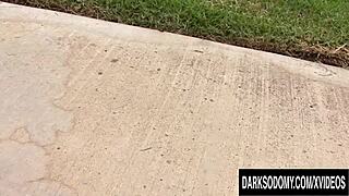 chelsie rae, that anal whore, stuffs a huge black cock deep in her ass.