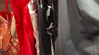 Masturbating in the stores changing room and trying on new underwear