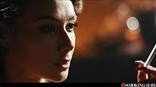 Veronica leal indulges in smoking fetish, stroking cock sensually