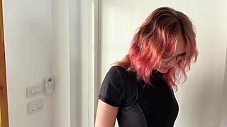 redhead in pantyhose tramples over my body