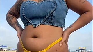 Watching her flash on the african beach made my heart race with intense desire