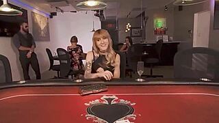 this shemale sucks the croupier hard, gives handjob, then rides cowgirl style 😍