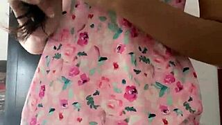 look at this innocent girl in pajamas, what is she hiding under there? spy camera catches flashing latina teen