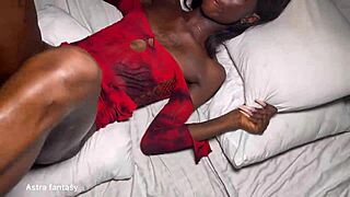 skinny slut gets a birthday surprise with big black cock in doggystyle and missionary!