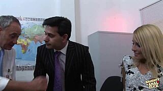 A bunch of dudes BANGED these two sluts anally and in DP style during WORK