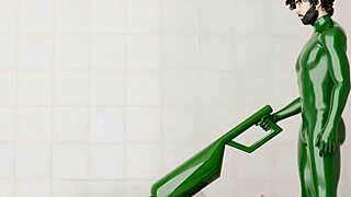 guy uses rotating machine on another guy