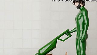 guy uses rotating machine on another guy