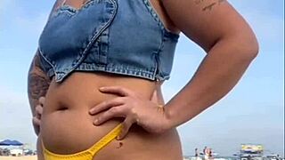 Watching her flash on the african beach made my heart race with intense desire