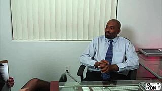 Job interview trailer with big black cock blowjob roleplay