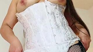 While Her Cuckold Husband Works, Infidel Wife Fucks and Sucks Neighbor's Cock For Money In Sheer Xred