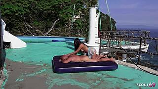 public anal sex with latina milf bitch near the beach without condom by old german tourist