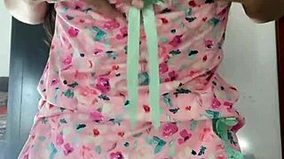 look at this innocent girl in pajamas, what is she hiding under there? spy camera catches flashing latina teen