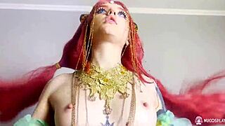 Hot redhead girl sunako k moans loudly as she gets fucked hard in her cosplay outfit.
