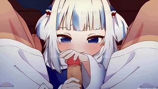 Gawr Gura Gives Detailed Handjob