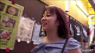 This petite Japanese teen gets picked up and sucks stranger's cock in the car