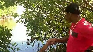 Couple has quick beach fuck with deepthroat cumshot