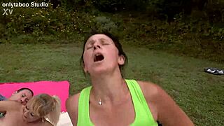 Wild public mature group sport orgy event