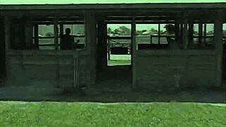 a girl works on the country ranch