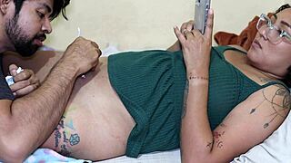 Tattooing rich pussy pays with internal creampie