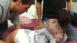 18 and confused teen in mmf threesome with old guys