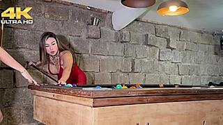 amateurs blowjob latina on pool table