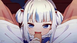 Gawr Gura Gives Detailed Handjob