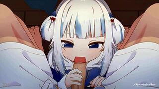 Gawr Gura Gives Detailed Handjob