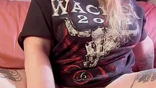 A girl engages in self-pleasure until reaching climax