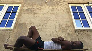 Bad bitch gets fucked outdoor in doggystyle with big black cock