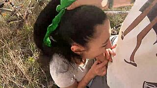 young cocksucker gulped down cum behind the garages