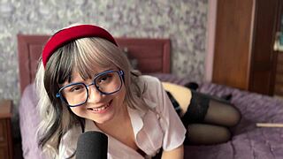 Asmr naughty college girl in costumes and lingerie