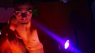 muscular guys with big cocks jerking off in shadows