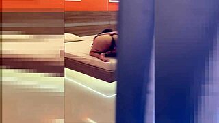 Caught curvy stepmom pleasuring herself and shaking ass in room to orgasm.