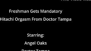 freshman gets hitachi orgasm from doctor in hospital gloves and latex