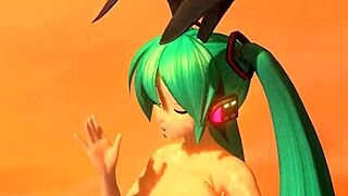 Hatsune Miku In Velvet Arabesque Bunny Costume Nude Mod