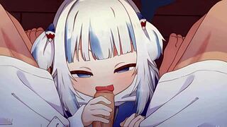 Gawr Gura Gives Detailed Handjob