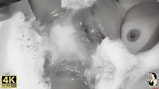 Milf Teacher Masturbates Pussy in Bubble Bath