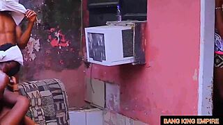 gentle ebony amateur stretched for neighbors