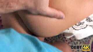 Debt4k Blue-Eyed Blonde Housewife Sucks and Rides Dick for Debt!