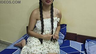 Beautiful indian girlfriend fucks her boyfriend desi style with hard creampie cumshot!