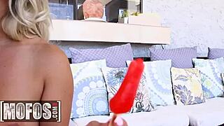 Mofos presents Alana Luv getting penetrated with a popsicle then receiving an anal cock pounding