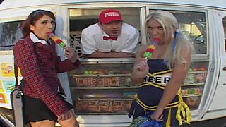 Cheer leaders fuck the ice cream guy 😏
