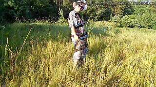 Hairy mature woman flashes on nudist beach