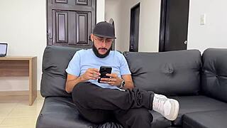 Stepbro's friend visits, fucks Daniela Andrea hard in living room creampie.