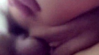 Brunette milf stepmom spreads legs wide for deep fucking, natural tits bouncing as he cums inside her squirting pussy