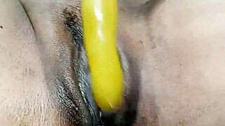 New year dildo fucks big ass in red gown!