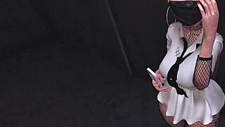 You catch the shy Asian office girl with an anal vibrator